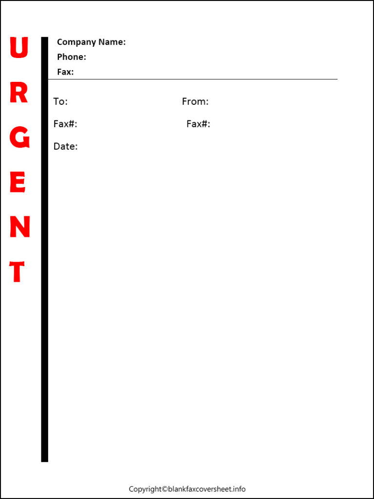Urgent Fax Cover Sheet